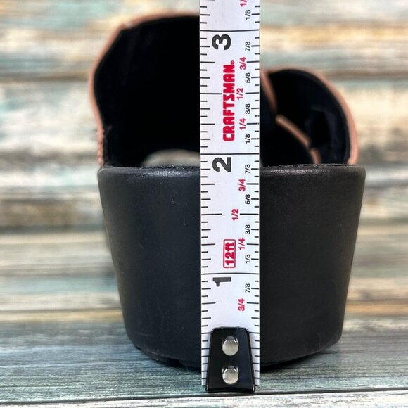 Josef Seibel Slide Sandal Womens Size 8.5-9 Tan Leather Block Heel Lightweight - Picture 13 of 15